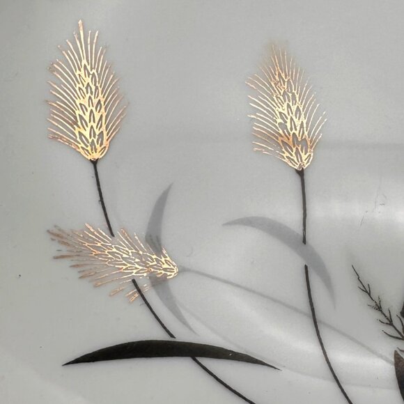 Bel-Air China Golden Grain Tea Cup Saucer Plate Trio Wheat Design Gold Trim Vint - Picture 8 of 8